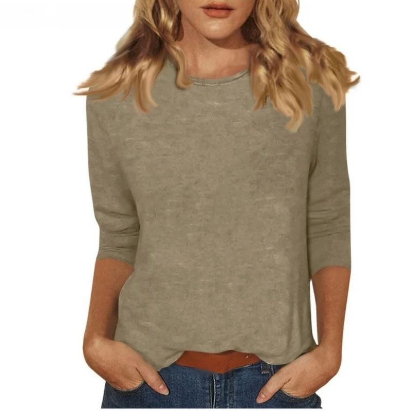 Women’s Long Sleeve Crewneck Top, Soft Casual Basic Shirt for Work and Everyday Wear