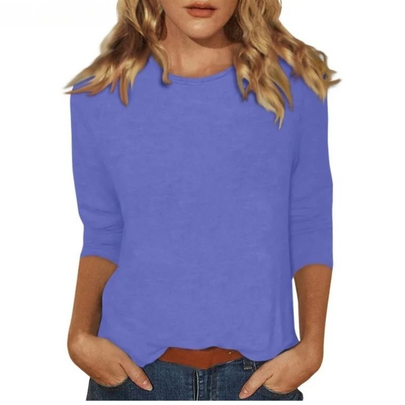 Women’s Long Sleeve Crewneck Top, Soft Casual Basic Shirt for Work and Everyday Wear
