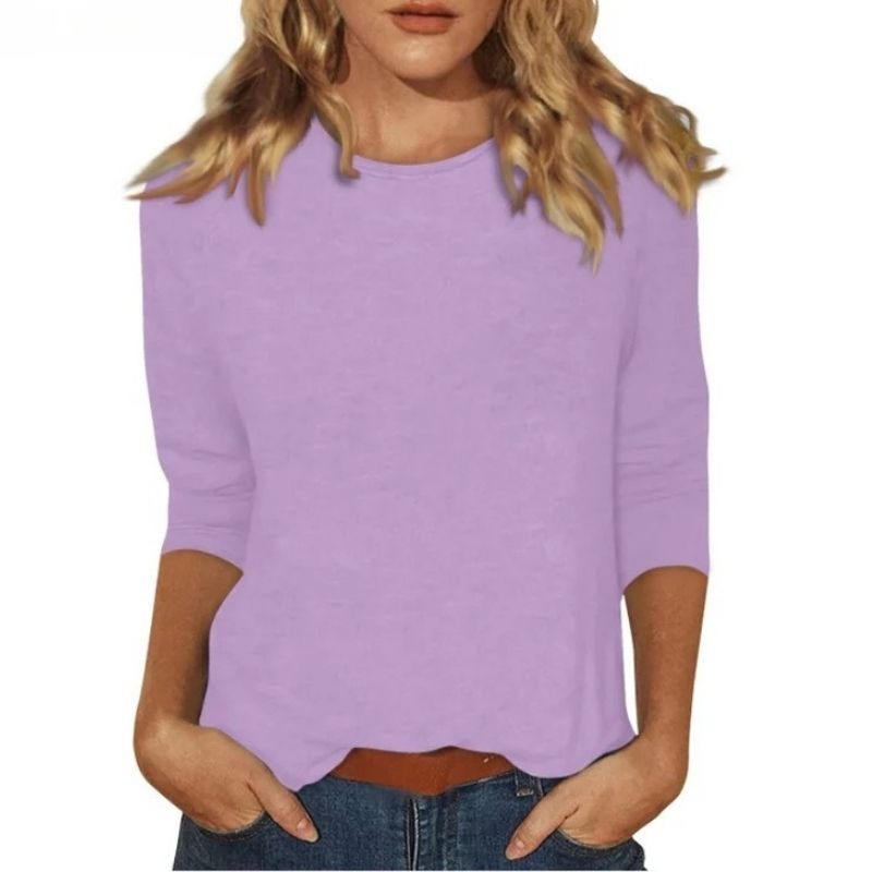 Women’s Long Sleeve Crewneck Top, Soft Casual Basic Shirt for Work and Everyday Wear
