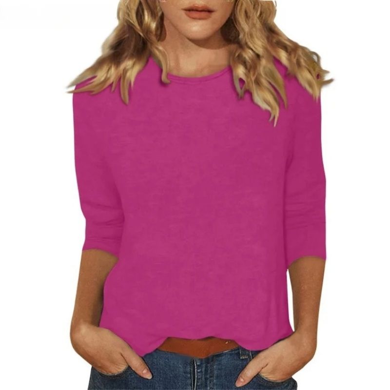 Women’s Long Sleeve Crewneck Top, Soft Casual Basic Shirt for Work and Everyday Wear