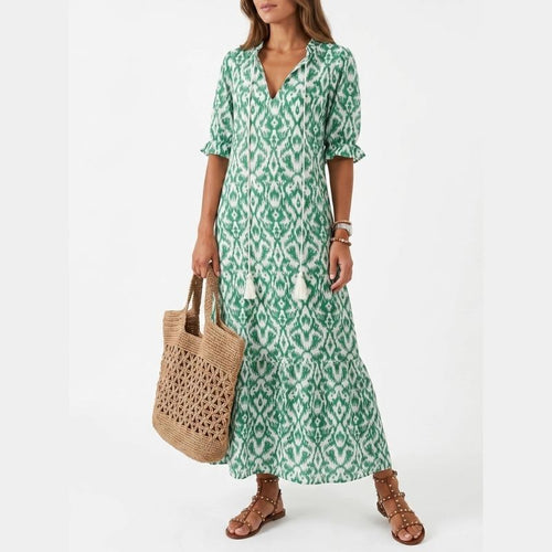 Boho Cover Up Dress, Flowy Casual Dress for Beach Travel and Daily Wear