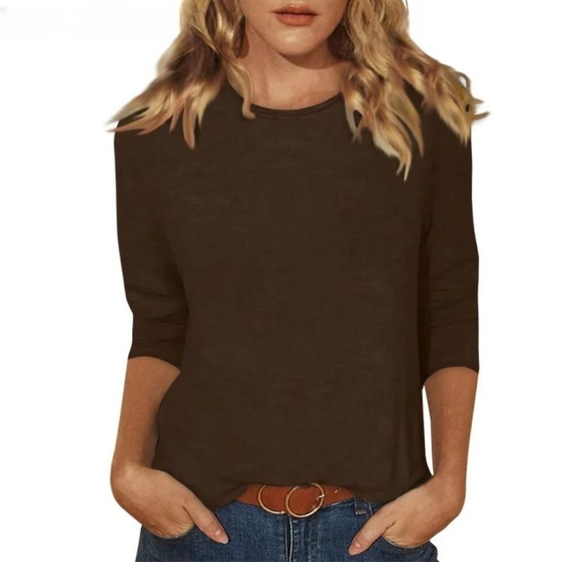 Women’s Long Sleeve Crewneck Top, Soft Casual Basic Shirt for Work and Everyday Wear