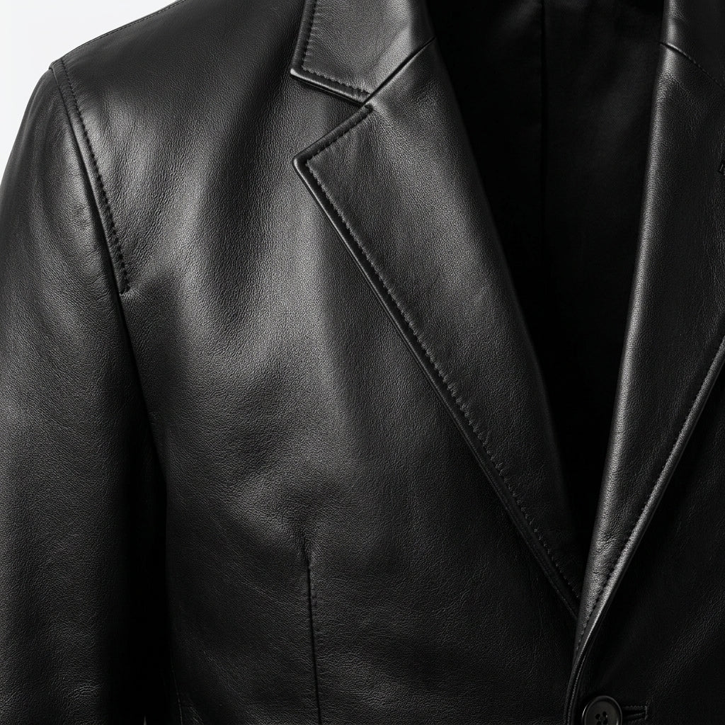 Men's Blazer Jacket with Notch Lapels and Structured Shoulders