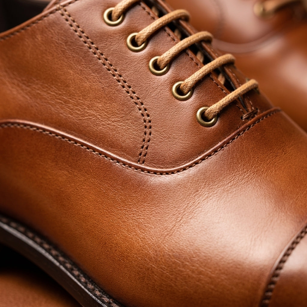 Men's Leather Dress Shoes with Sleek Formal Profile and Natural Breathability