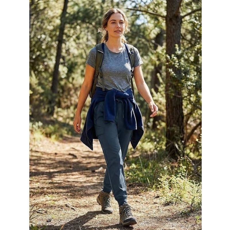 Womens Cargo Joggers, Lightweight Quick Dry Hiking Pants, Athletic Lounge Casual Travel Pants