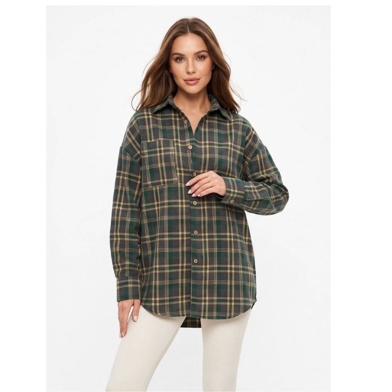 Plaid Flannel Shirts for Women, Oversized Buffalo Plaid Button Down Shirt