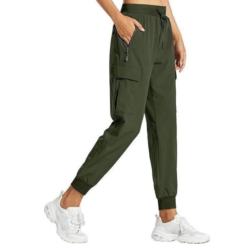 Womens Cargo Joggers, Lightweight Quick Dry Hiking Pants, Athletic Lounge Casual Travel Pants