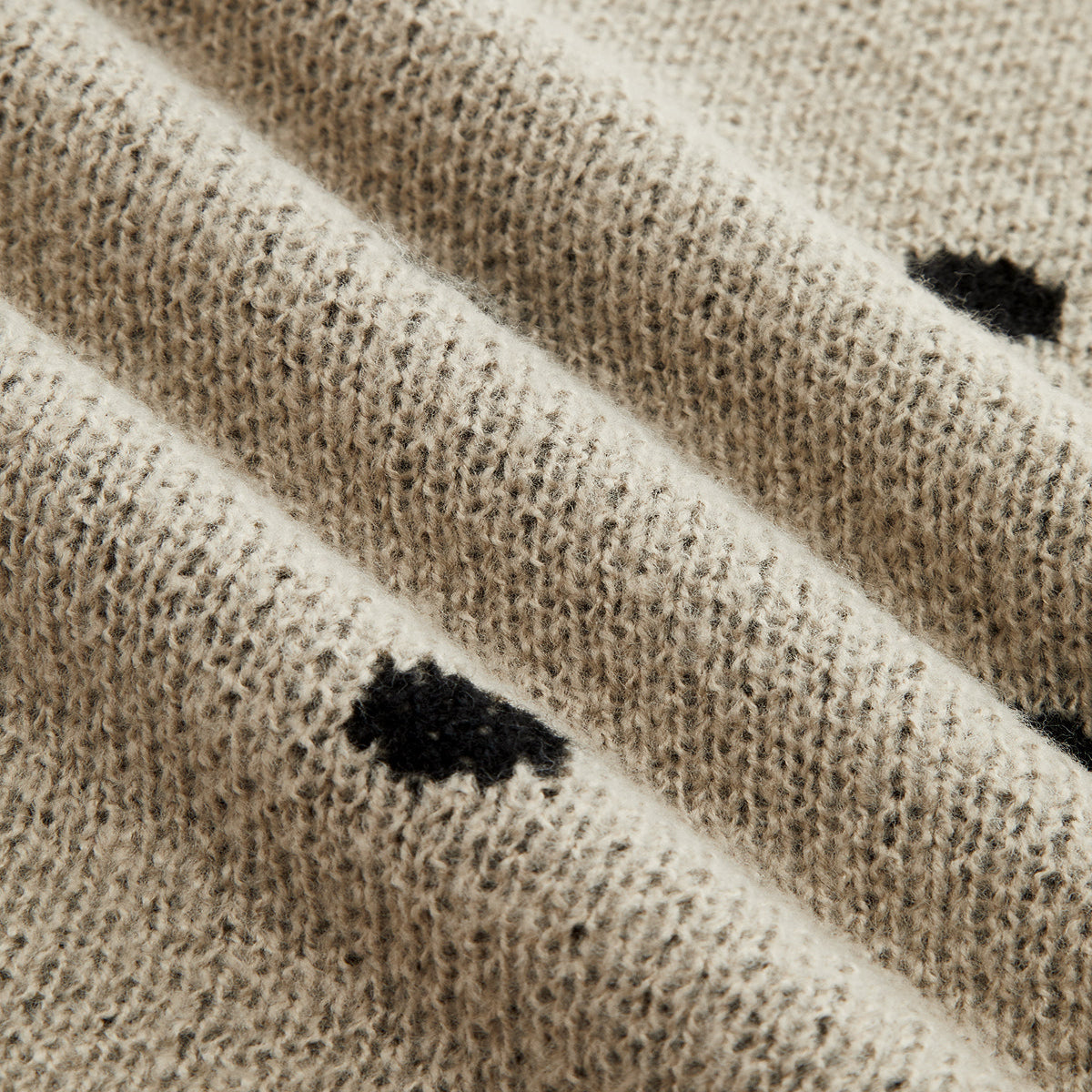 Womens Polka Dot Knit Sweater with High Stretch Fabric and Regular Fit