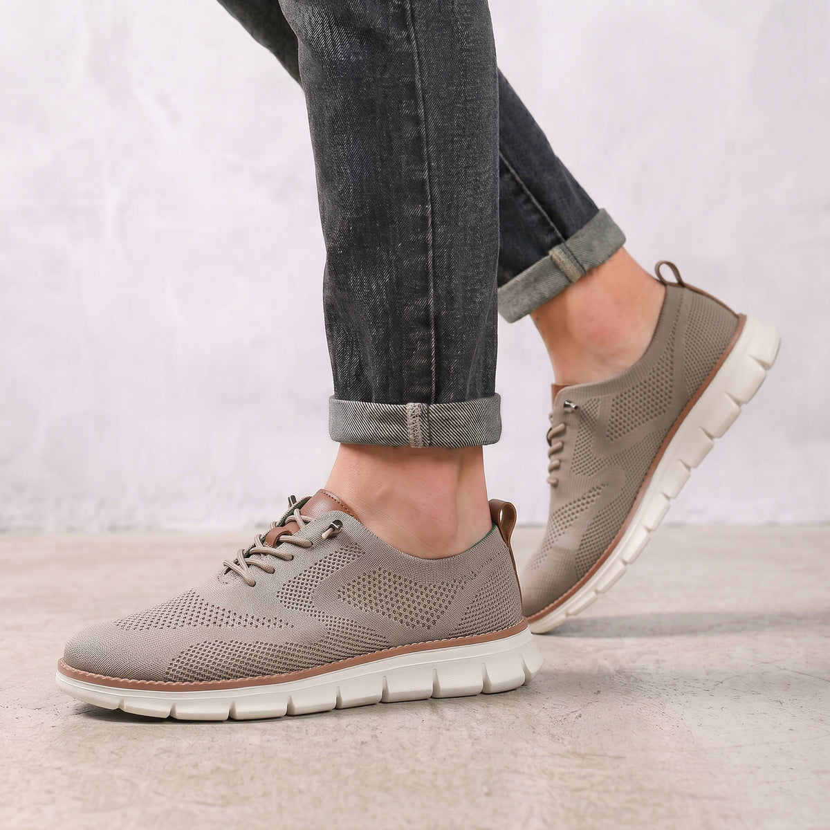 Mens Casual Mesh Sneakers, Breathable Walking Shoes, Lightweight Comfort Loafers