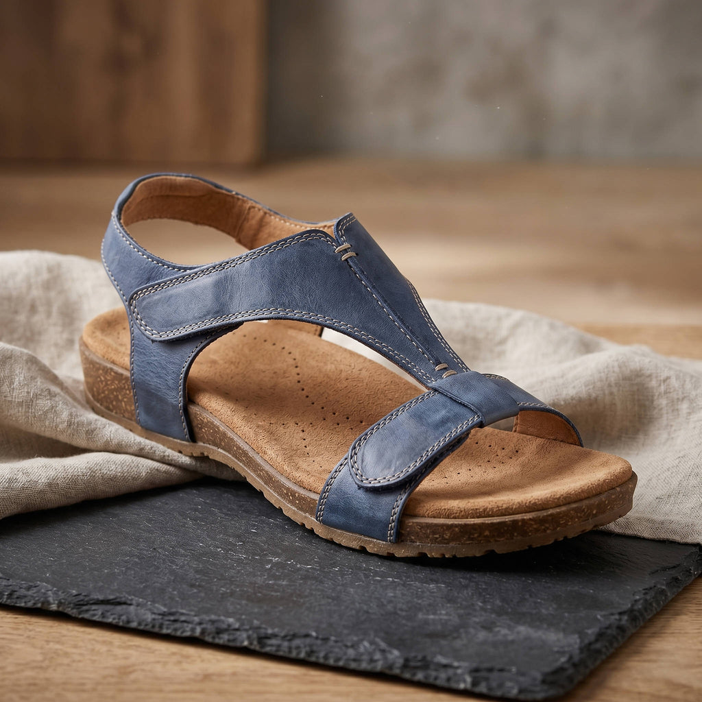 Womens Vegan Leather Sandals, Comfort Sandals for Walking and Daily Use