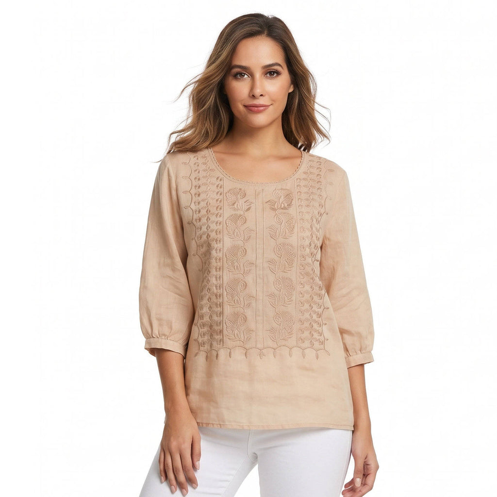 Womens Floral Relaxed Blouse, Lightweight Long Sleeve Tunic with Loose Fit