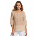 Womens Floral Relaxed Blouse, Lightweight Long Sleeve Tunic with Loose Fit