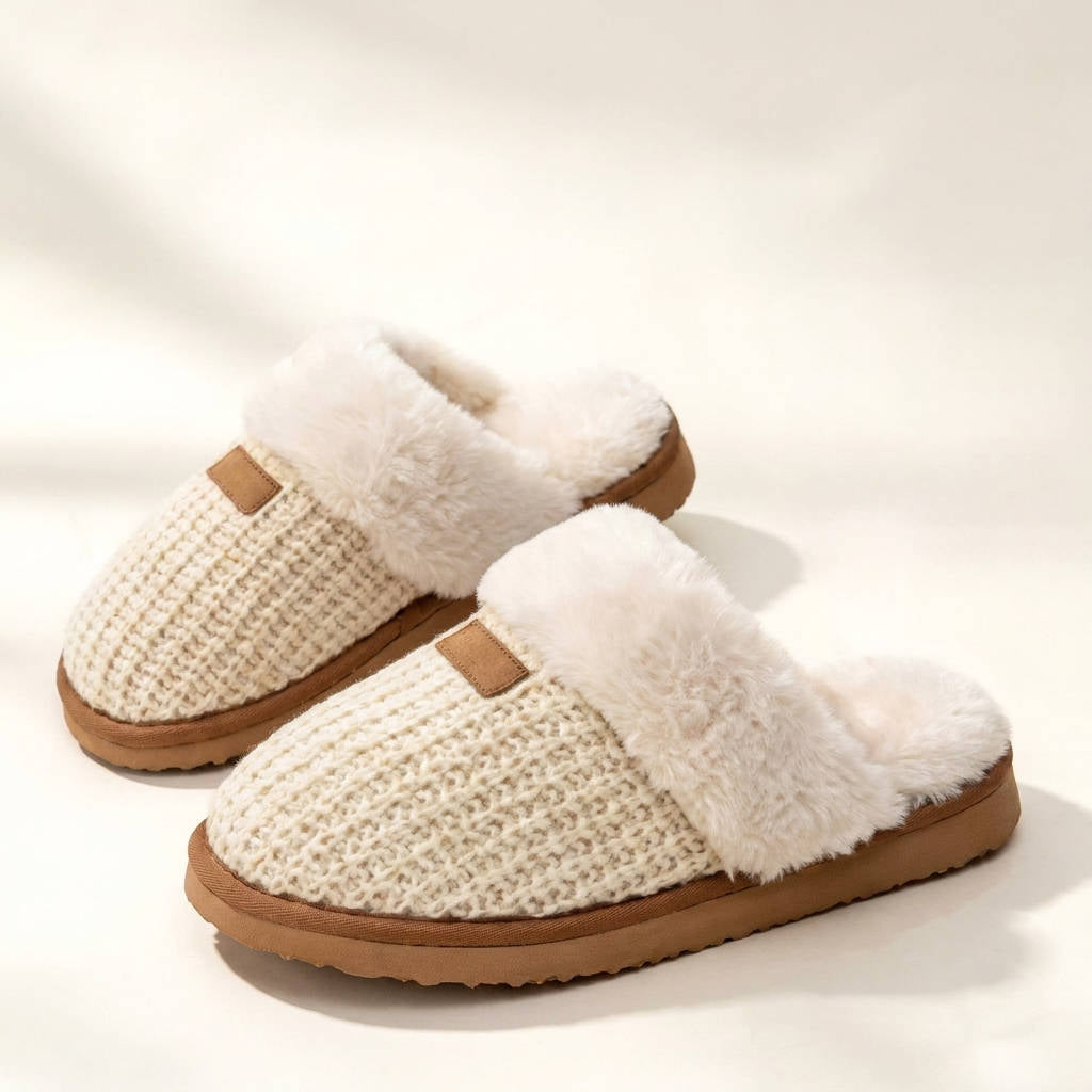 Womens Cozy House Slippers, Fuzzy Memory Foam Indoor Slip on Shoes
