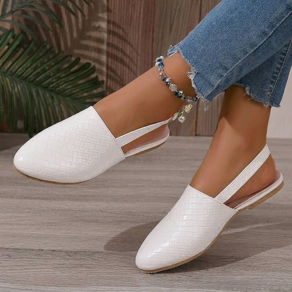 Woven Vegan Leather Ballerinas, Elegant Flat Shoes for Casual and Dressy Occasions