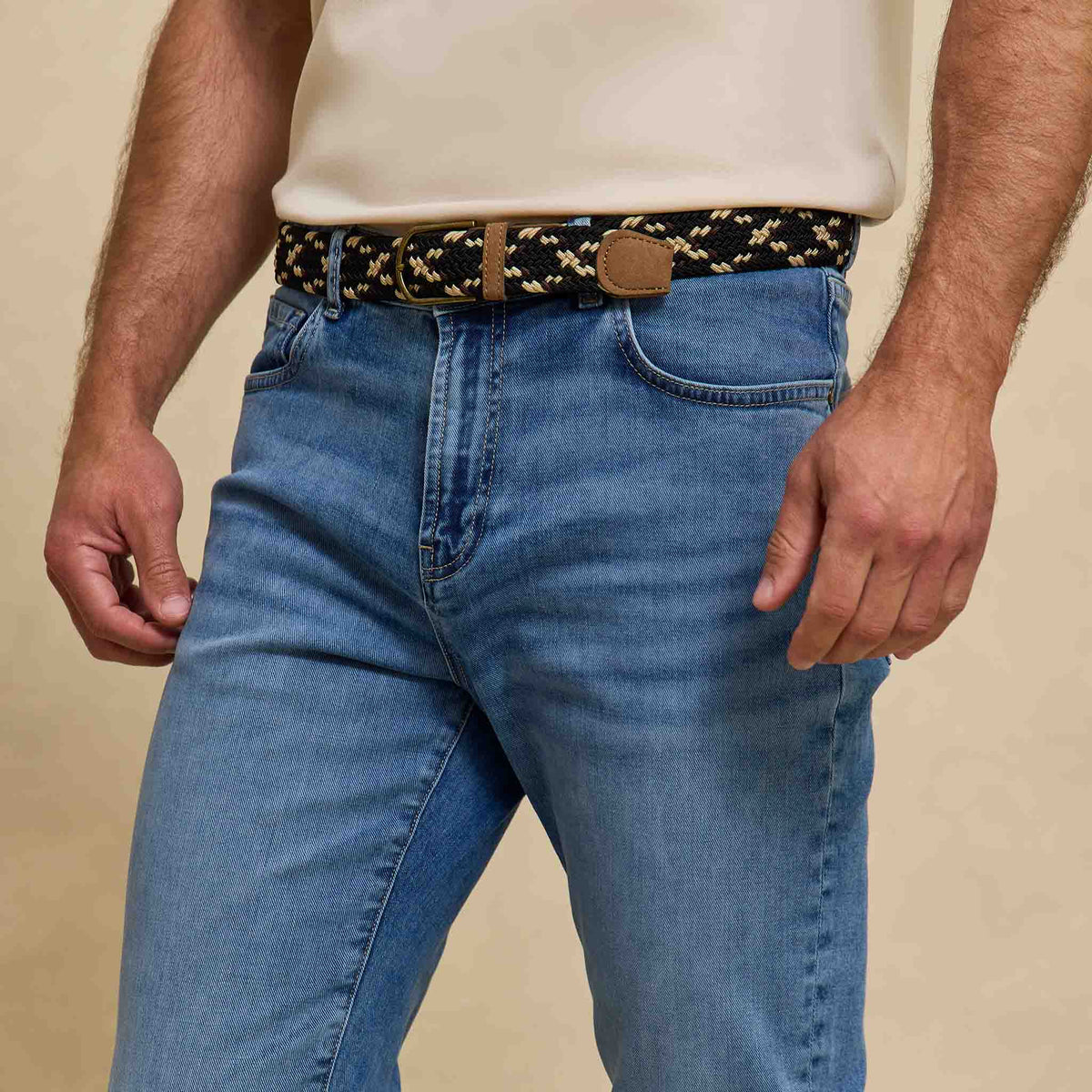 Mens Stretch Denim Blue Jeans Slim Fit