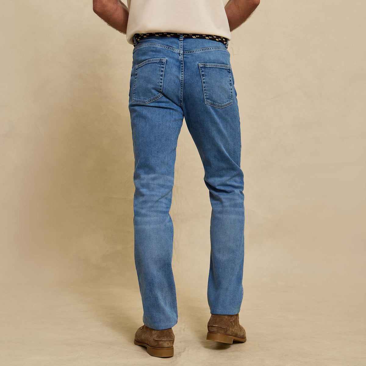 Mens Stretch Denim Blue Jeans Slim Fit