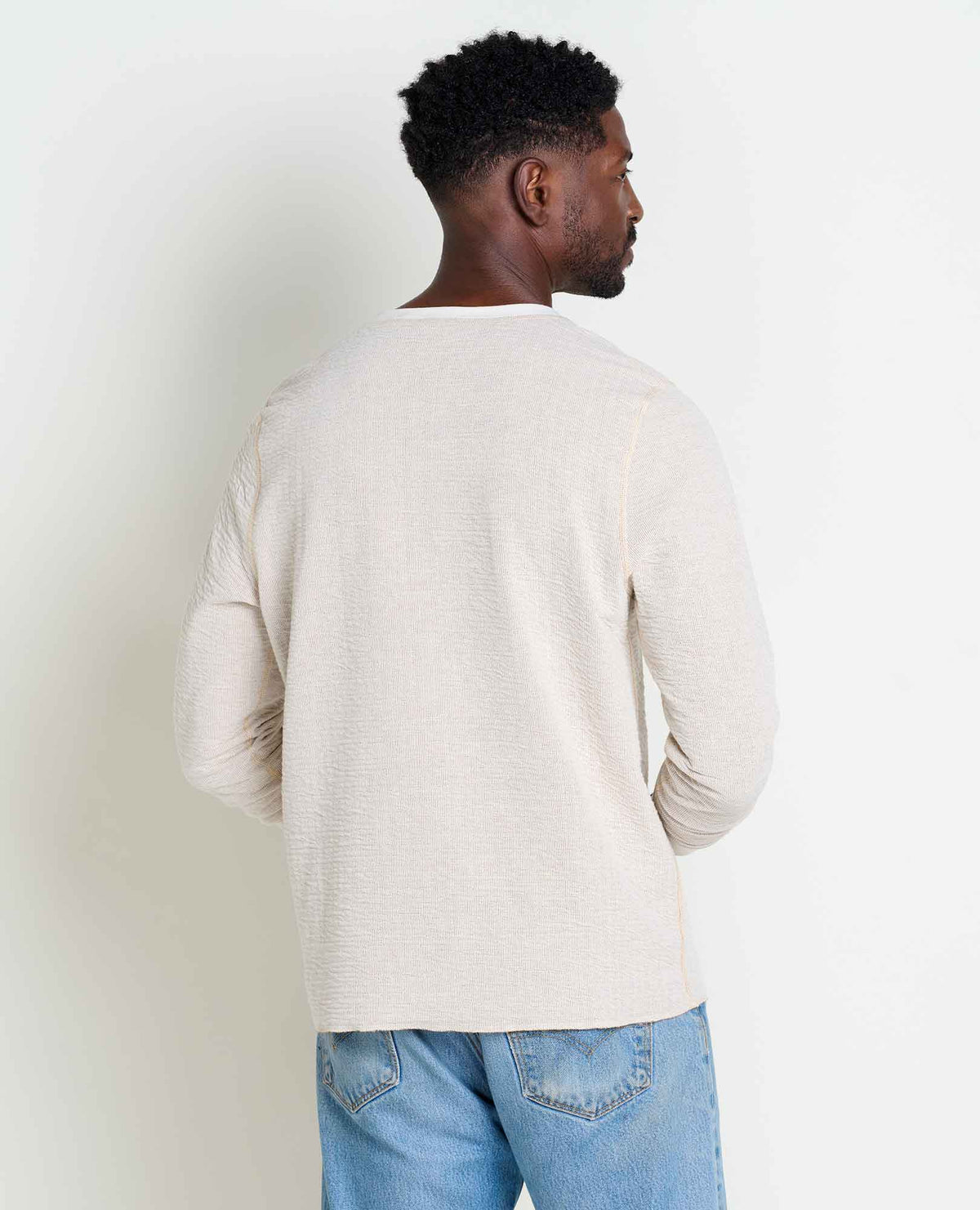 Mens Lightweight Henley Shirt Knit Texture, Casual