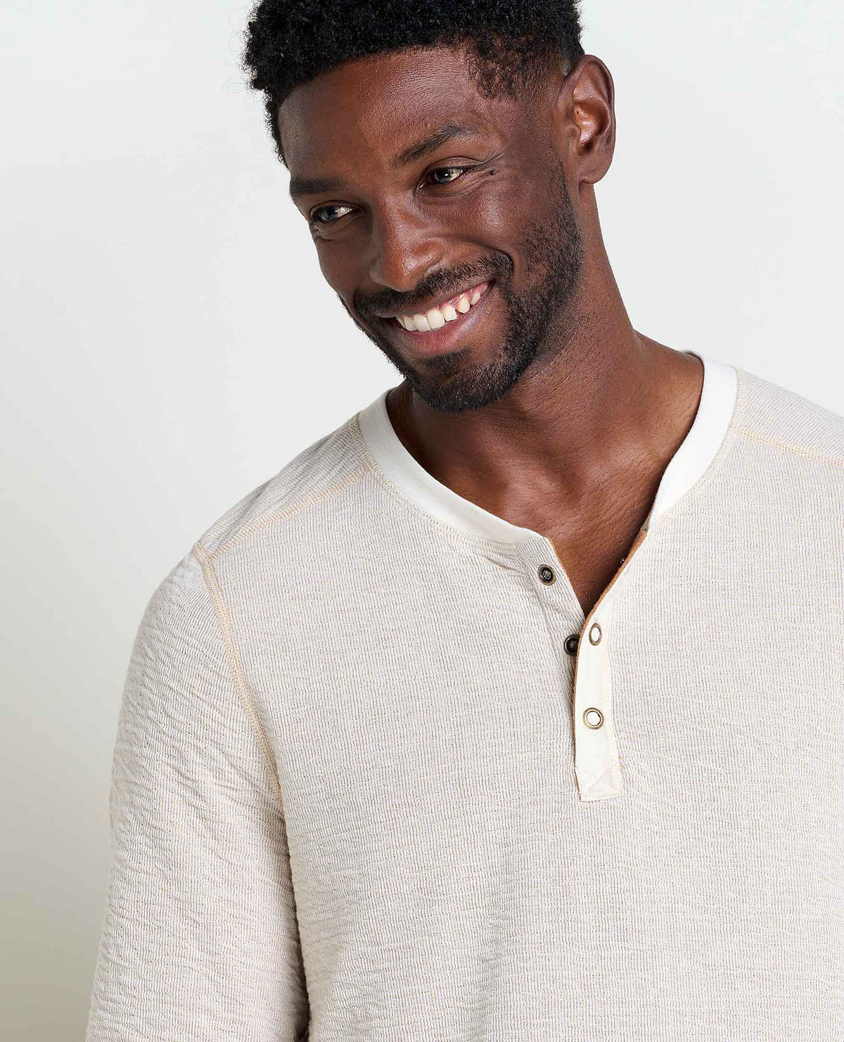 Mens Lightweight Henley Shirt Knit Texture, Casual