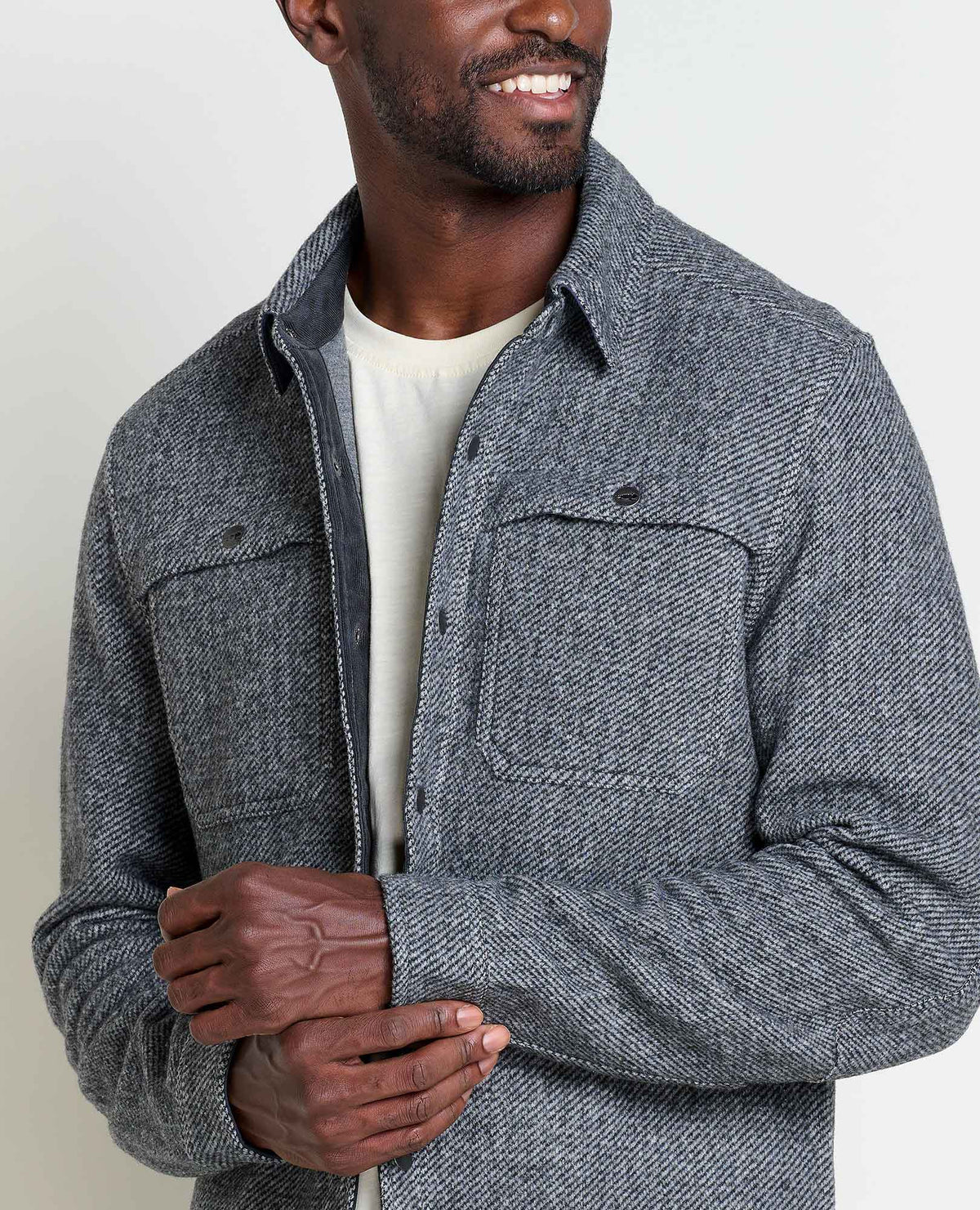 Mens Wool Shirt Jacket, Durable Textured Layer