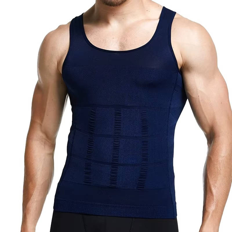 Mens Compression Tank Top with Moisture Wicking and Back Support, 3 Pack
