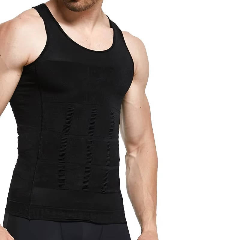 Mens Compression Tank Top with Moisture Wicking and Back Support, 3 Pack