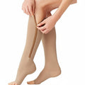 Compression Socks with Side Zipper and Graduated Pressure, 20-30 mmHg