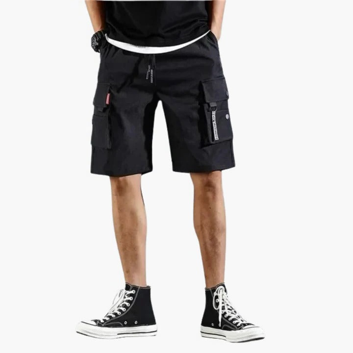 Relaxed Fit Cargo Shorts with Multiple Pockets and Lightweight Fabric for Men