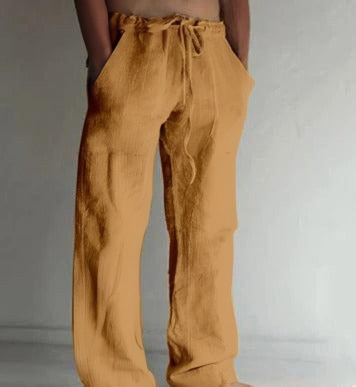 Breathable Linen Trousers with Relaxed Fit and Lightweight Construction