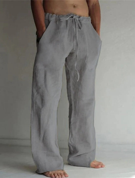 Breathable Linen Trousers with Relaxed Fit and Lightweight Construction