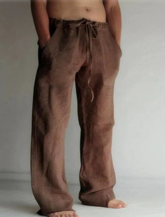 Breathable Linen Trousers with Relaxed Fit and Lightweight Construction