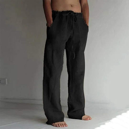 Breathable Linen Trousers with Relaxed Fit and Lightweight Construction
