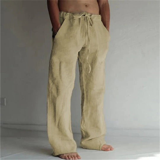 Breathable Linen Trousers with Relaxed Fit and Lightweight Construction