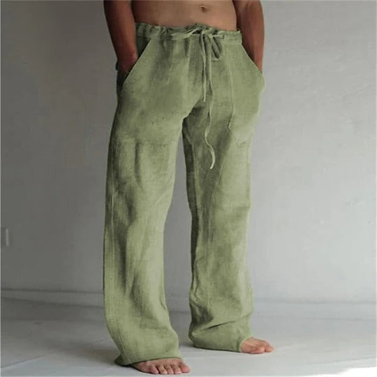 Breathable Linen Trousers with Relaxed Fit and Lightweight Construction