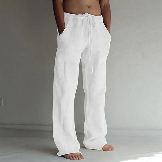 Breathable Linen Trousers with Relaxed Fit and Lightweight Construction