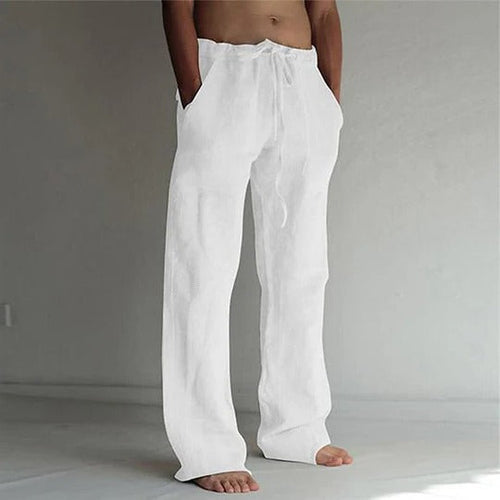 Breathable Linen Trousers with Relaxed Fit and Lightweight Construction