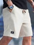 Drawstring Shorts with Side Pockets and Regular Fit for Men