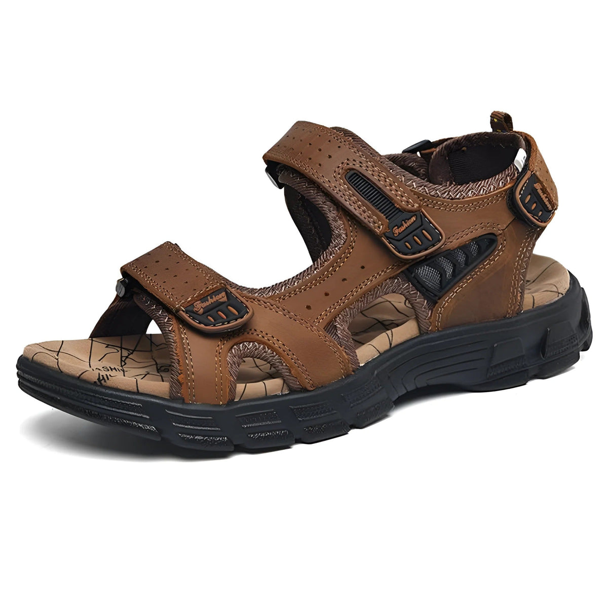 Cushioned Sandals with Hook and Loop Closure and Open Ventilation Design