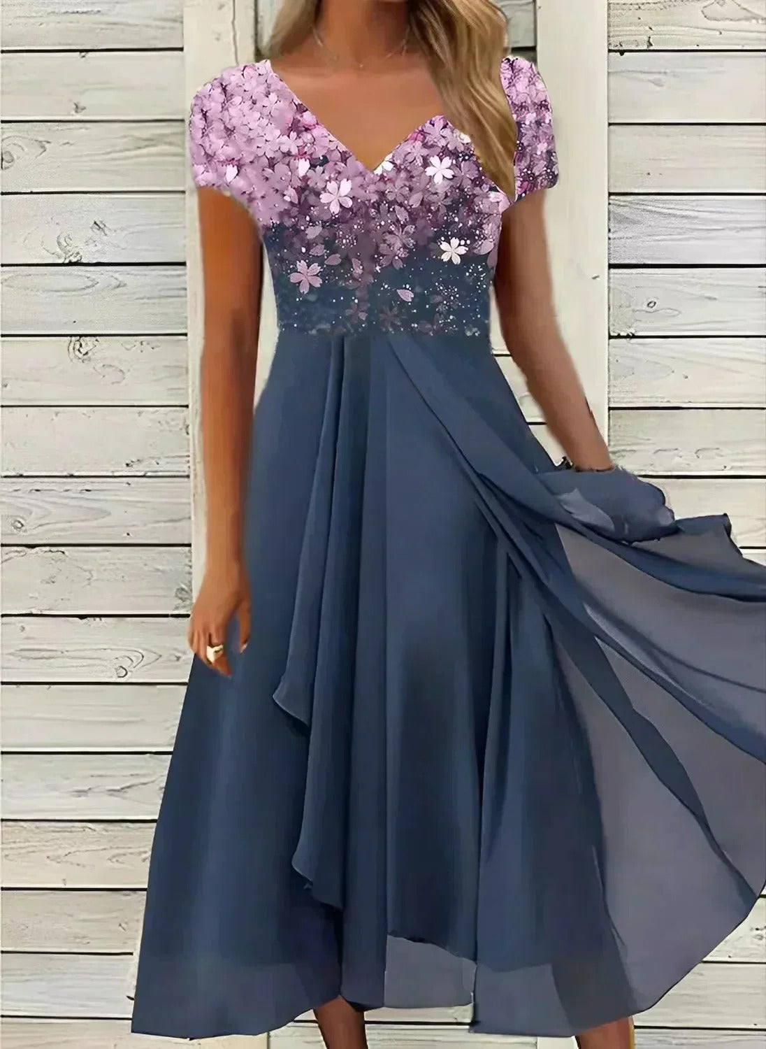 Chiffon Evening Dress with Flowing Silhouette