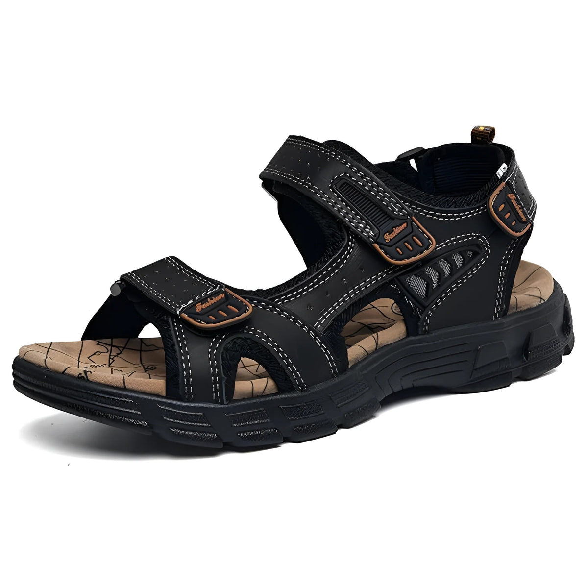 Cushioned Sandals with Hook and Loop Closure and Open Ventilation Design