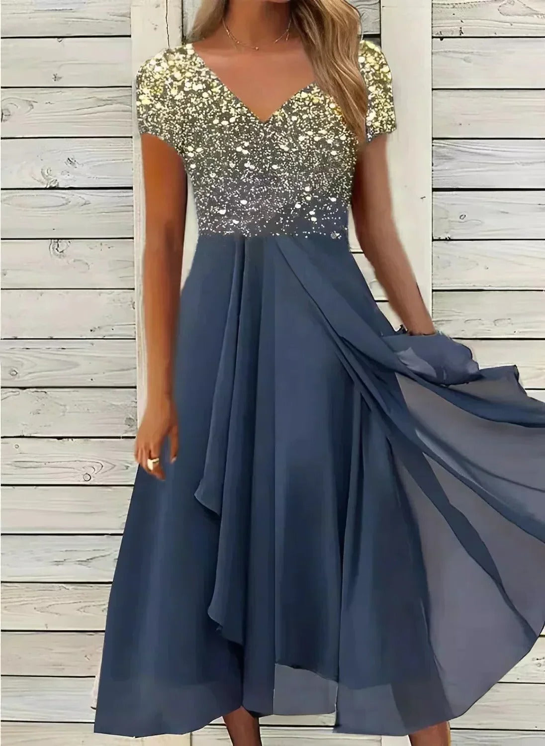 Chiffon Evening Dress with Flowing Silhouette