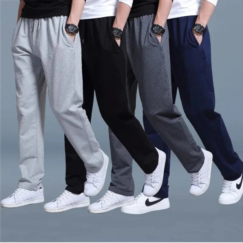 Mens Cotton Polyester Sweatpants with Moisture-Wicking Fabric and Deep Side Pockets