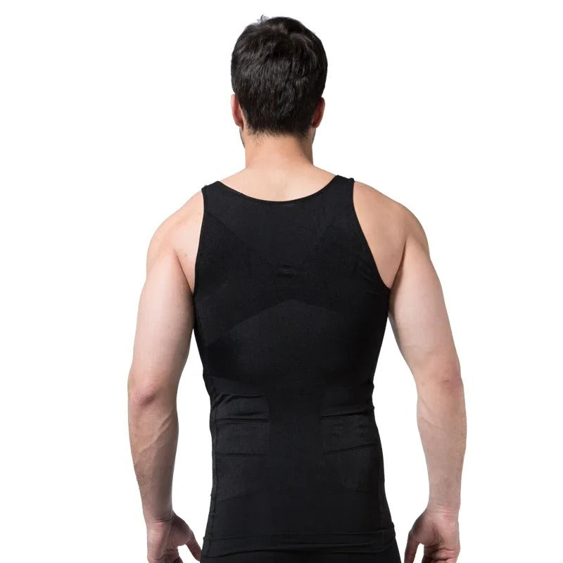 Mens Compression Tank Top with Moisture Wicking and Back Support, 3 Pack