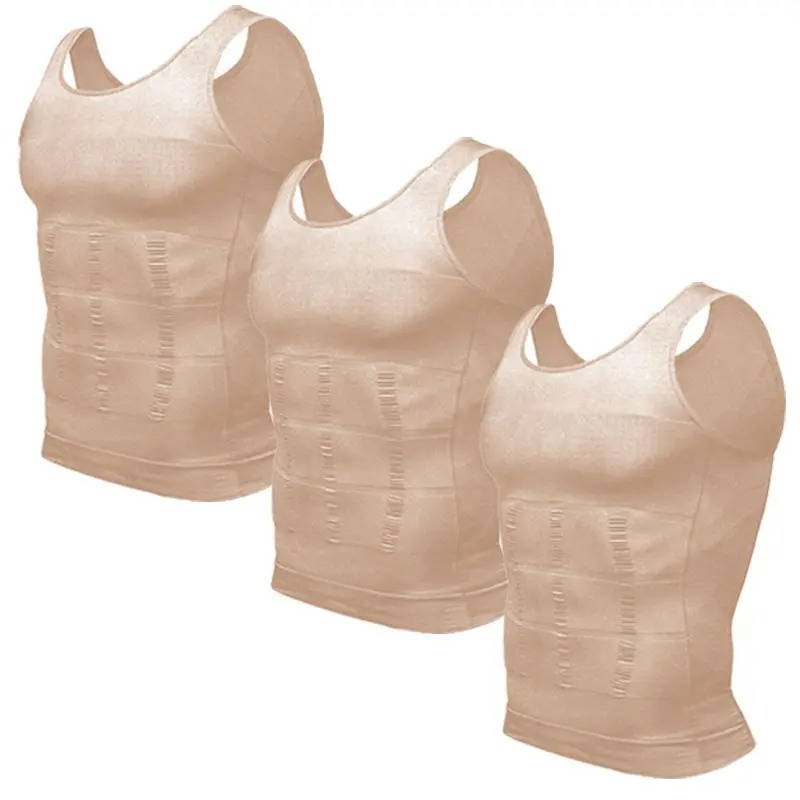 Mens Compression Tank Top with Moisture Wicking and Back Support, 3 Pack