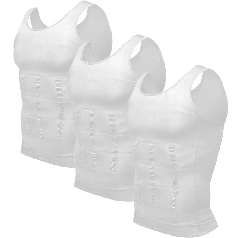 Mens Compression Tank Top with Moisture Wicking and Back Support, 3 Pack