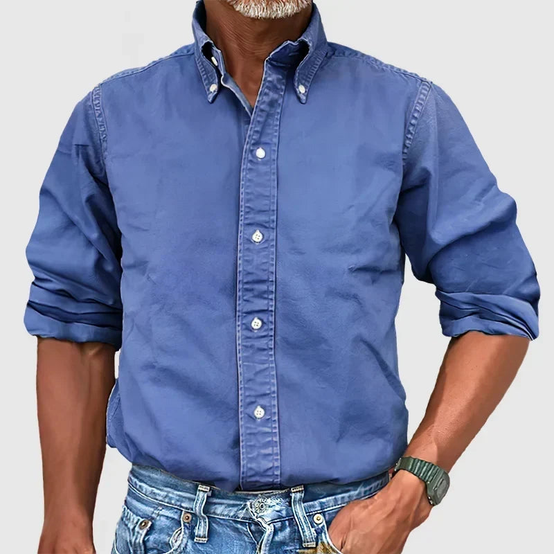 Button Down Shirt with Long Sleeves and Tailored Cut