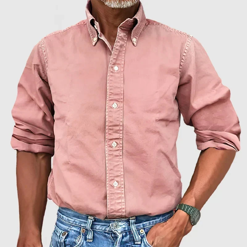 Button Down Shirt with Long Sleeves and Tailored Cut