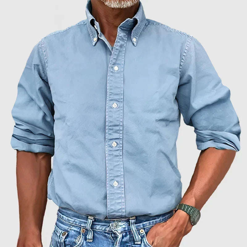 Button Down Shirt with Long Sleeves and Tailored Cut