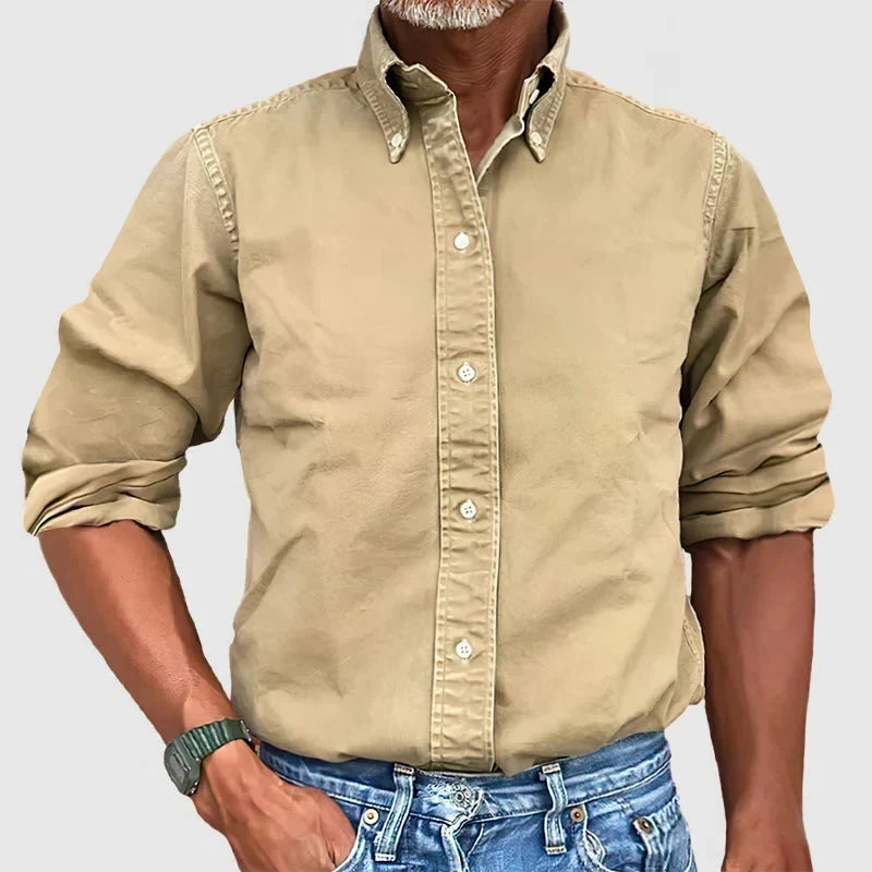 Button Down Shirt with Long Sleeves and Tailored Cut