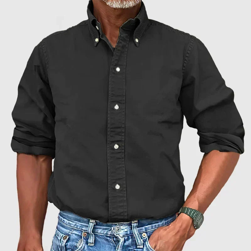 Button Down Shirt with Long Sleeves and Tailored Cut