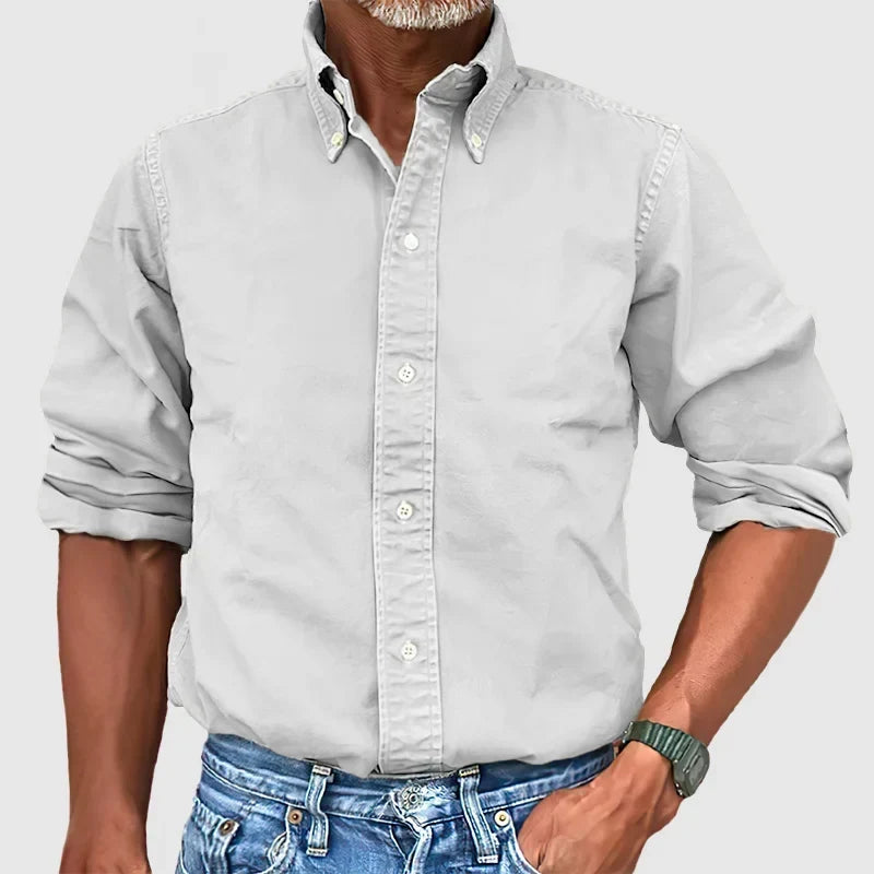 Button Down Shirt with Long Sleeves and Tailored Cut